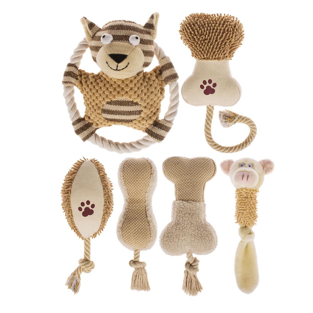 6-Pack Dog Plush Toys