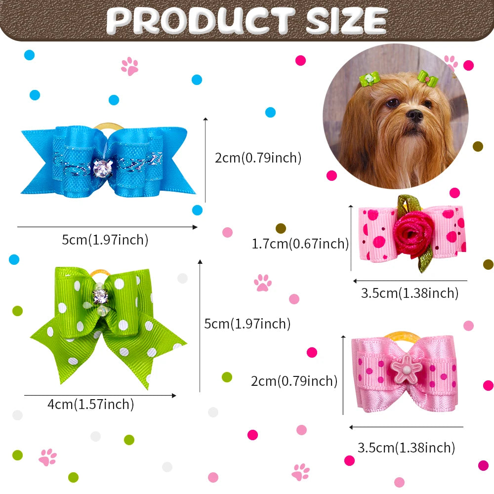 Rubber Band Pet Hair Bows