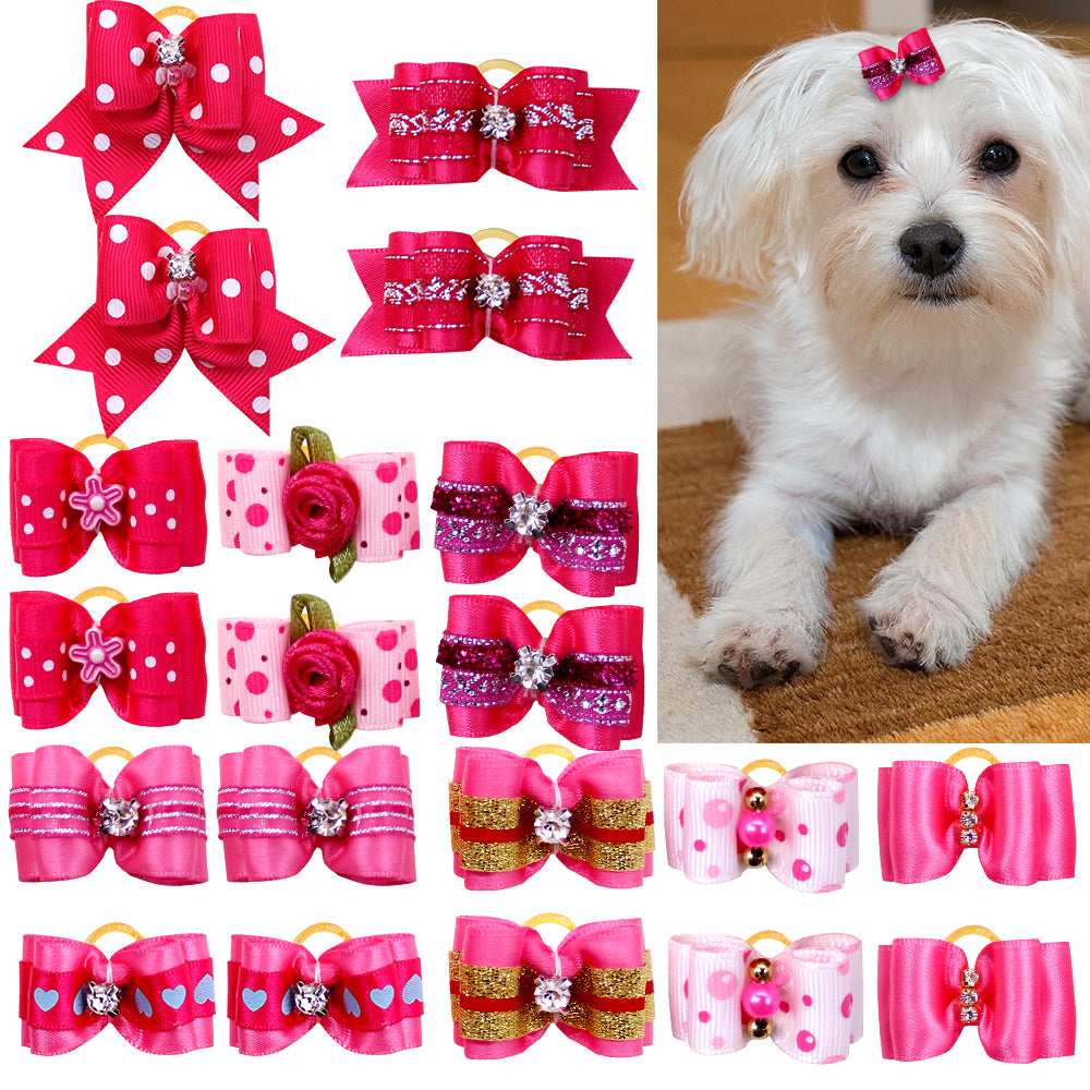 Rubber Band Pet Hair Bows