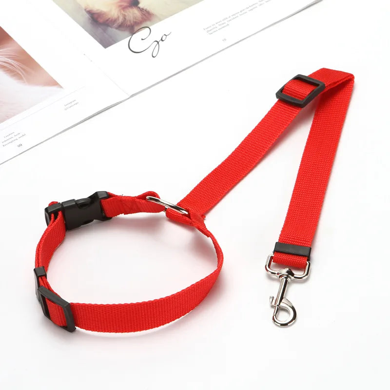 Solid Color Two-in-one Pet Car Seat Belt