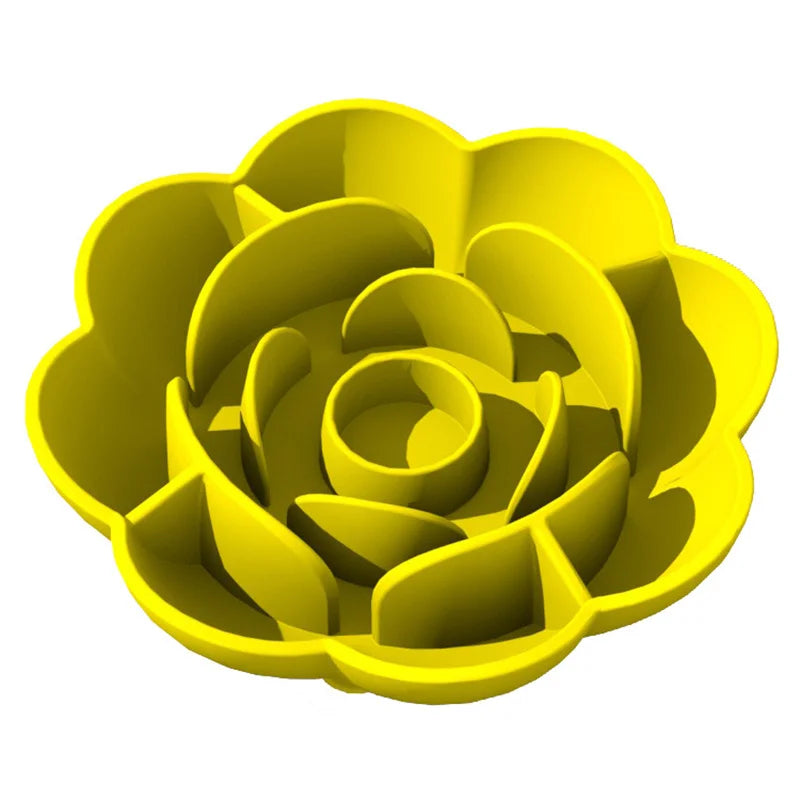 Pet Supplies Silicone Slow Food Bowl Rose