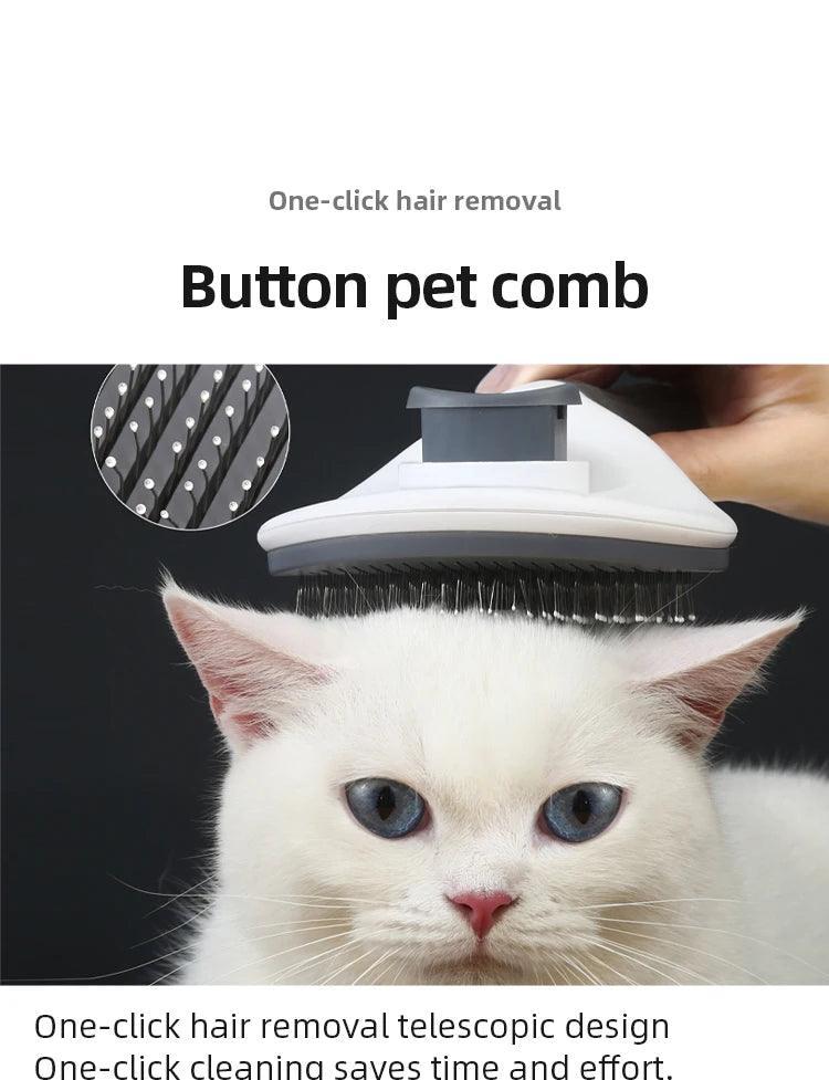 Pet Comb Automatic Hair Removal Comb Stainless Steel