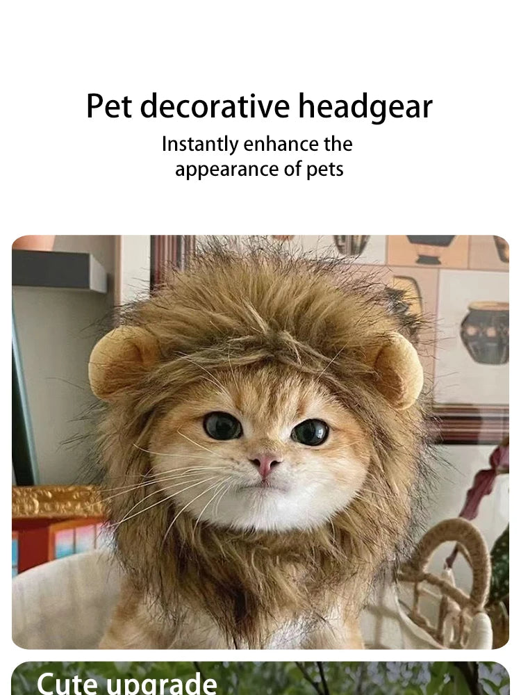 Pet Hairpiece - Humorous Lion for Dogs and Cats