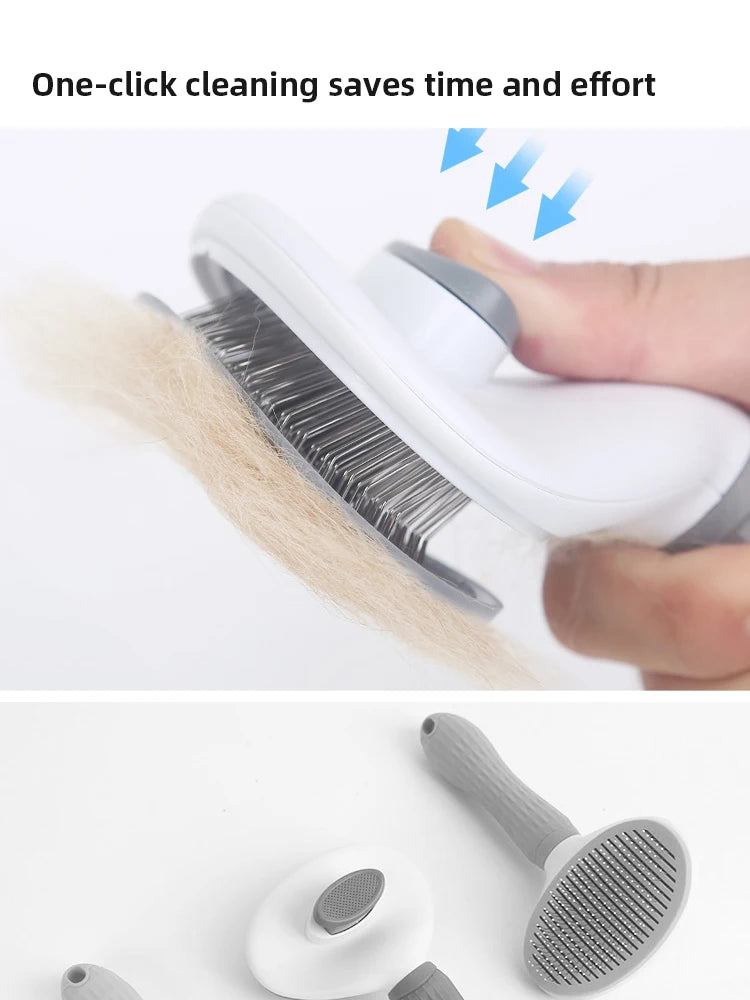 Pet Comb Automatic Hair Removal Comb Stainless Steel