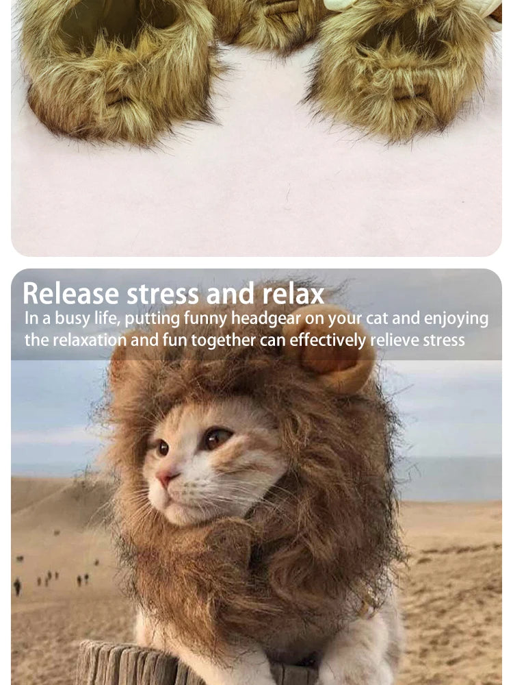 Pet Hairpiece - Humorous Lion for Dogs and Cats