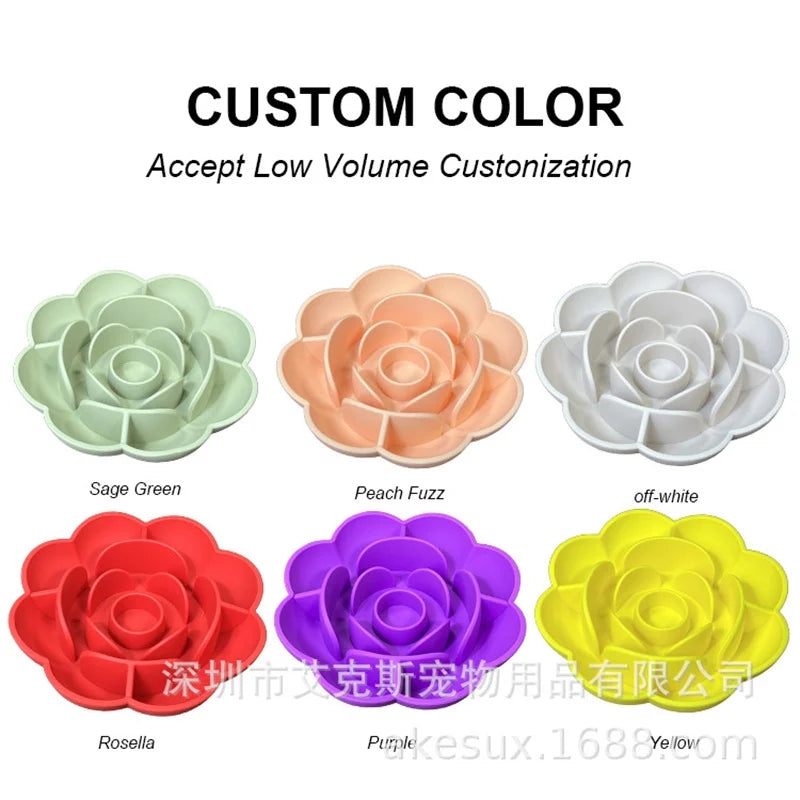 Pet Supplies Silicone Slow Food Bowl Rose