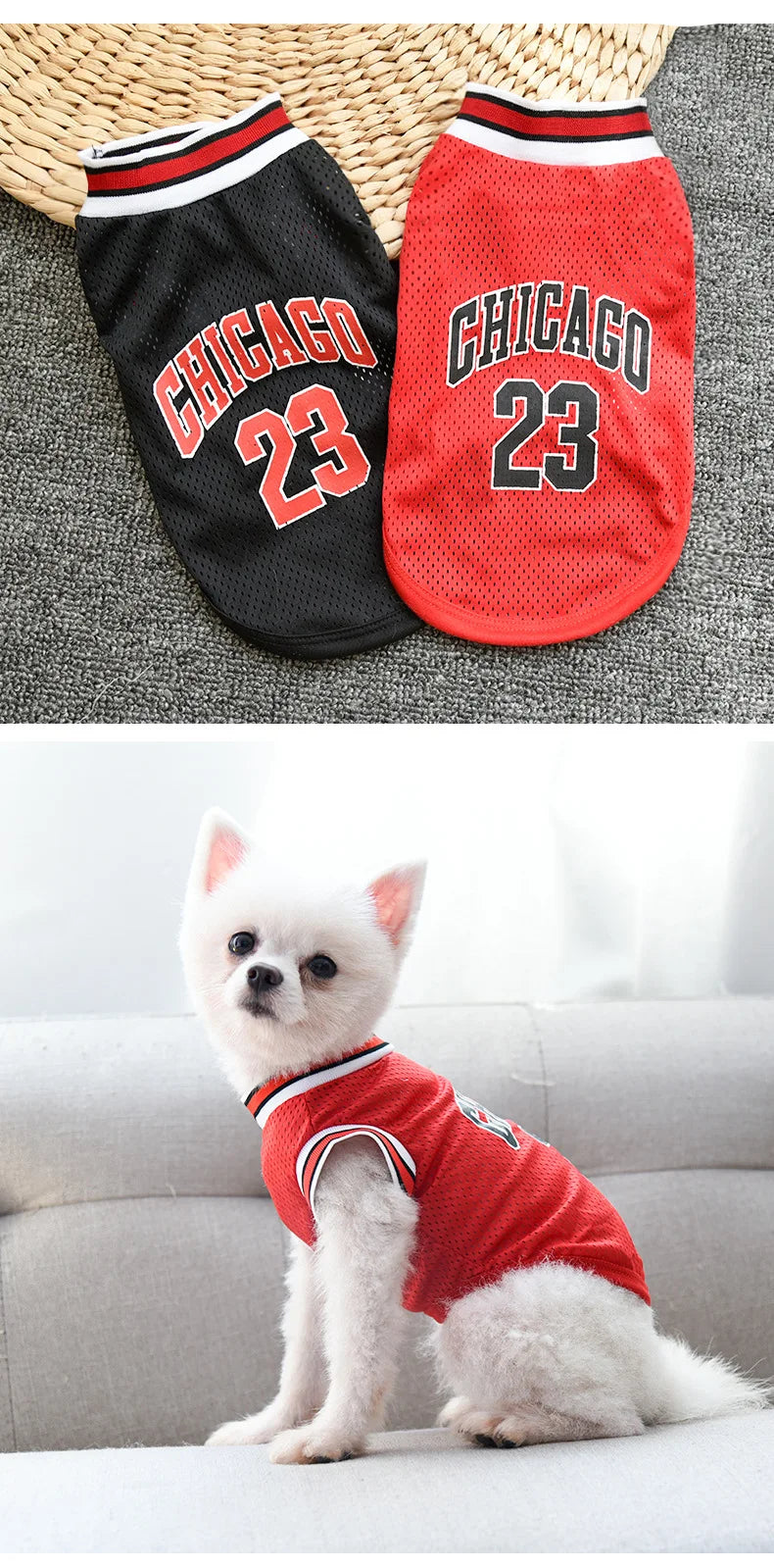 Breathable Dog Basketball Jersey