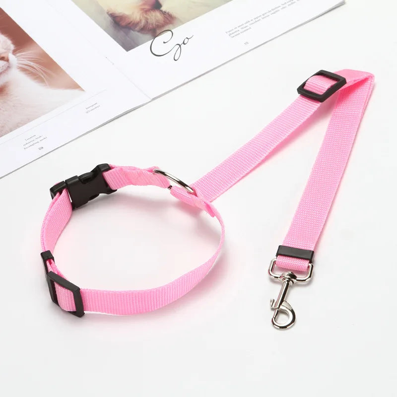 Solid Color Two-in-one Pet Car Seat Belt