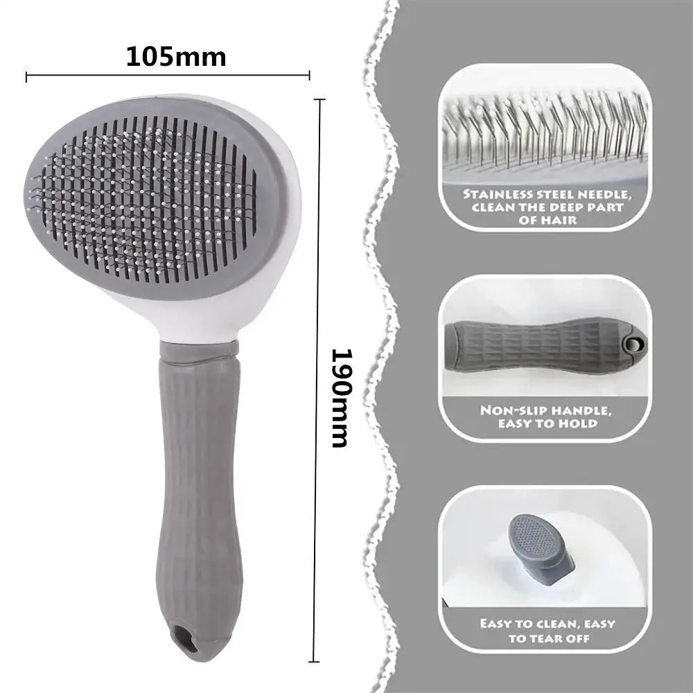 Pet Comb Automatic Hair Removal Comb Stainless Steel