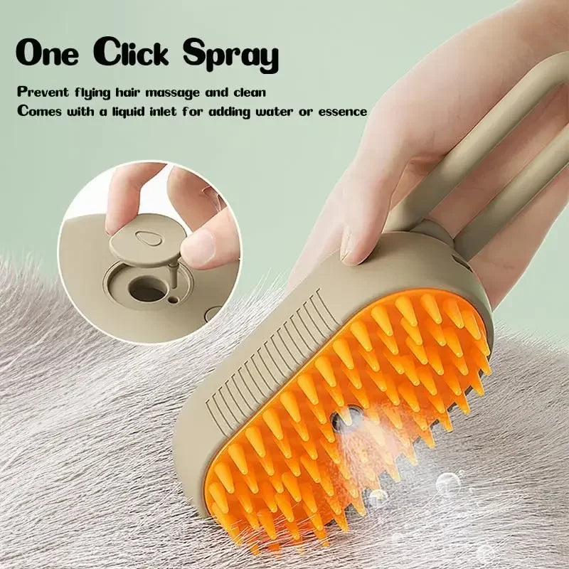 Steamy Dog & Cat Brush Electric Spray 3 in 1