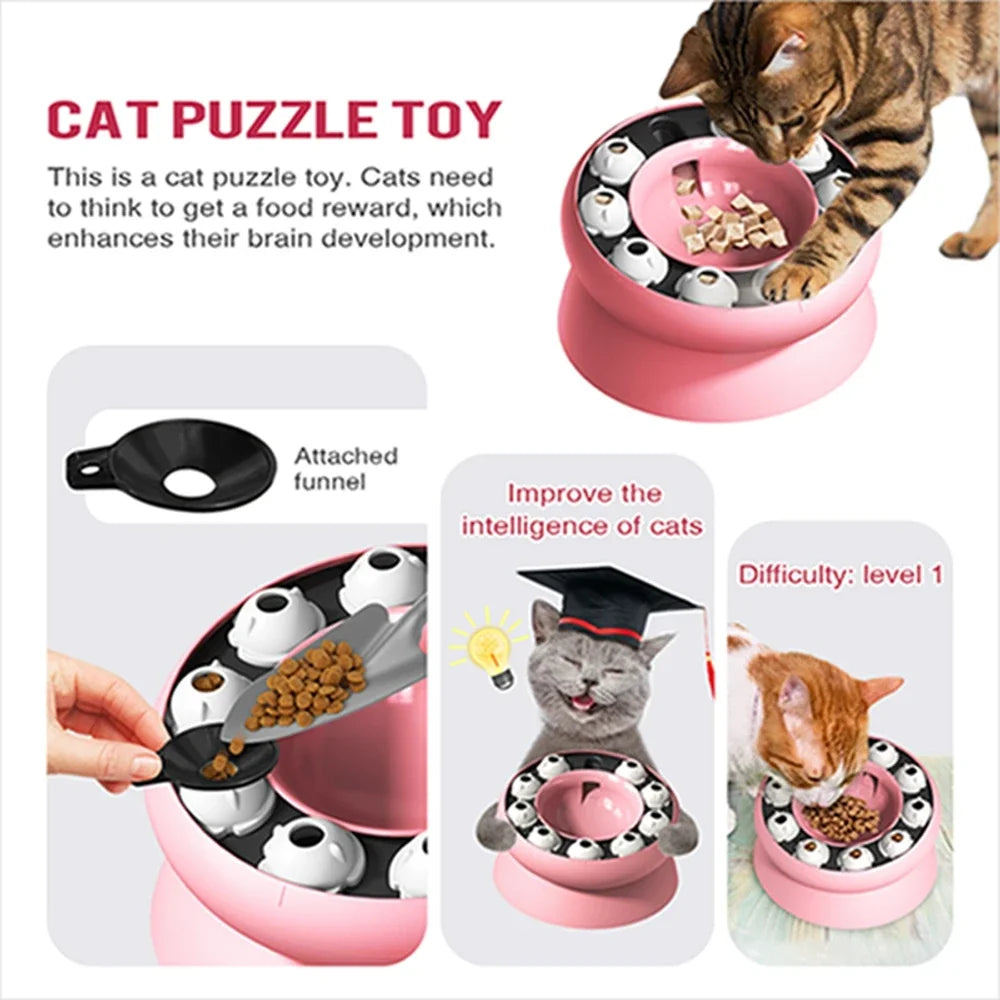 Interactive Cat Slow Feeder Bowl