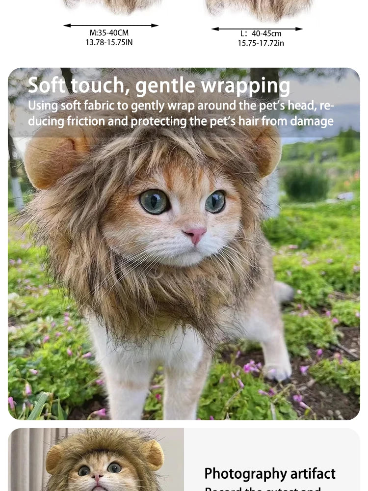 Pet Hairpiece - Humorous Lion for Dogs and Cats