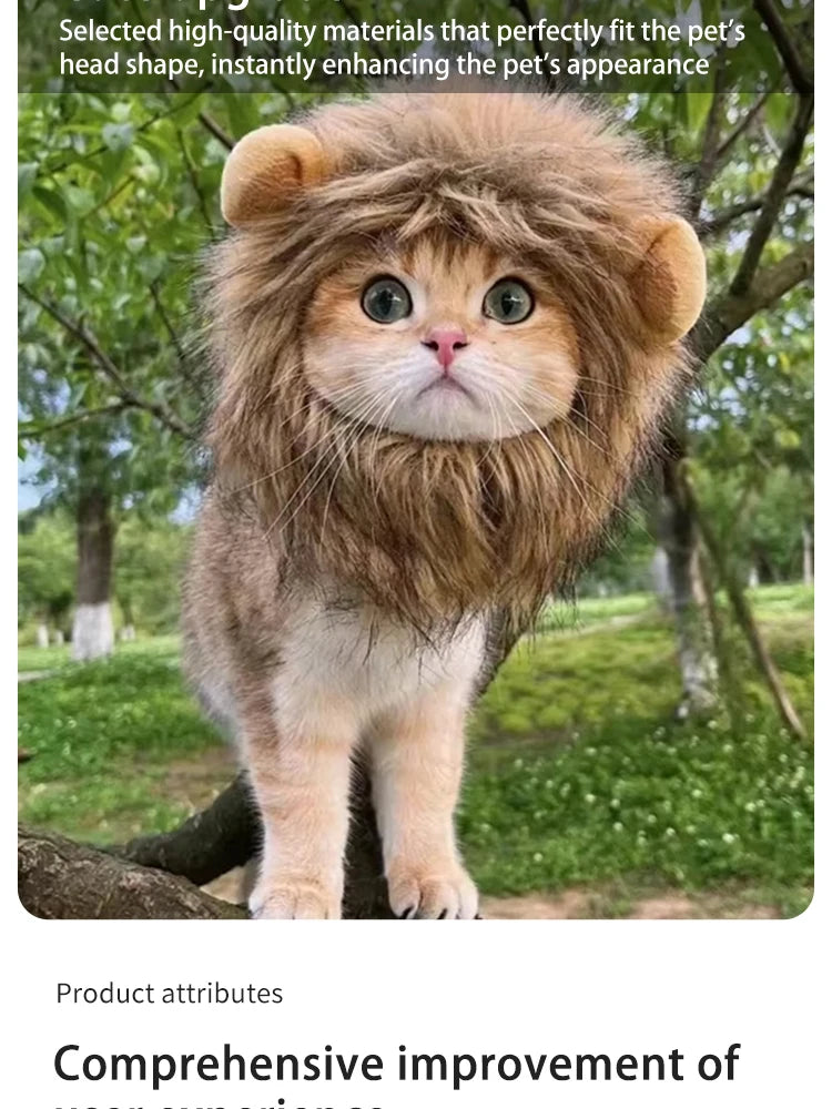 Pet Hairpiece - Humorous Lion for Dogs and Cats