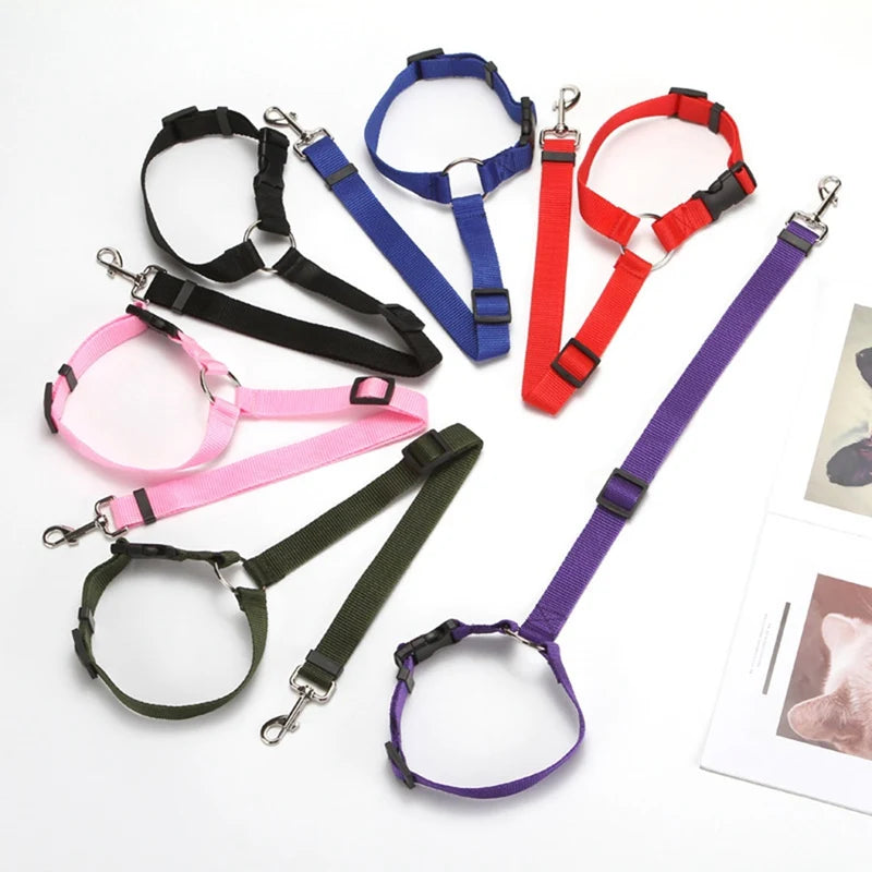 Solid Color Two-in-one Pet Car Seat Belt