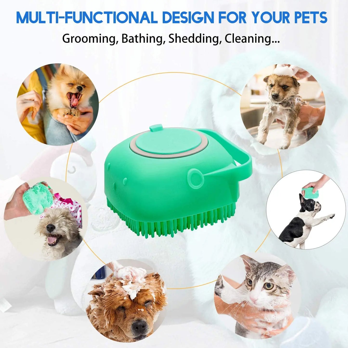 Pet Dog Shampoo Brush Massage