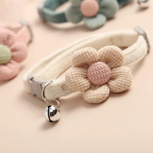 Adjustable Cat Collar with Flower