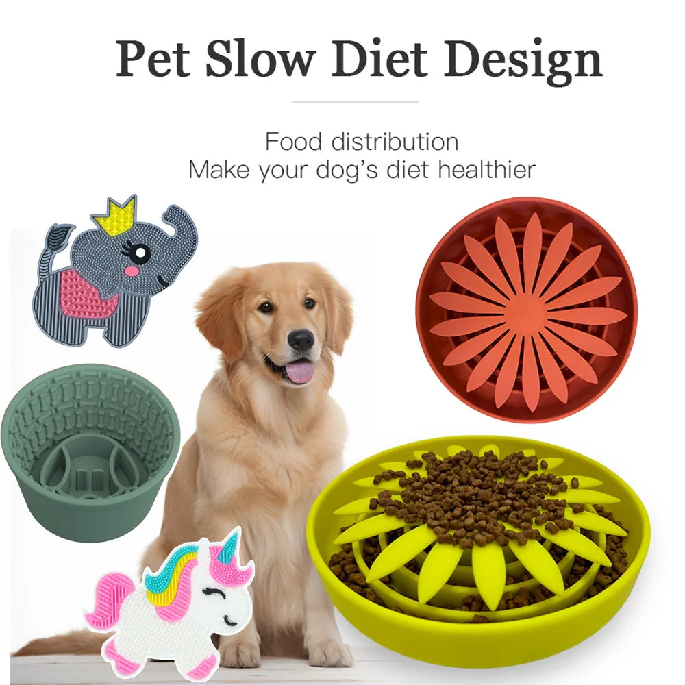 Pet supplies Silicone slow food bucket cat & dog