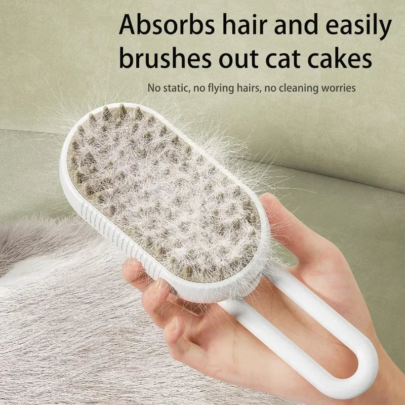 Steamy Dog & Cat Brush Electric Spray 3 in 1