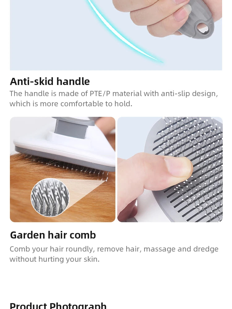 Pet Comb Automatic Hair Removal Comb Stainless Steel