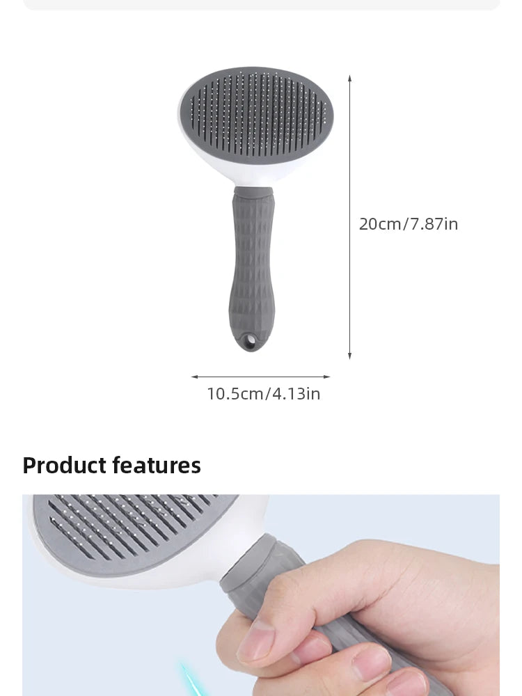 Pet Comb Automatic Hair Removal Comb Stainless Steel