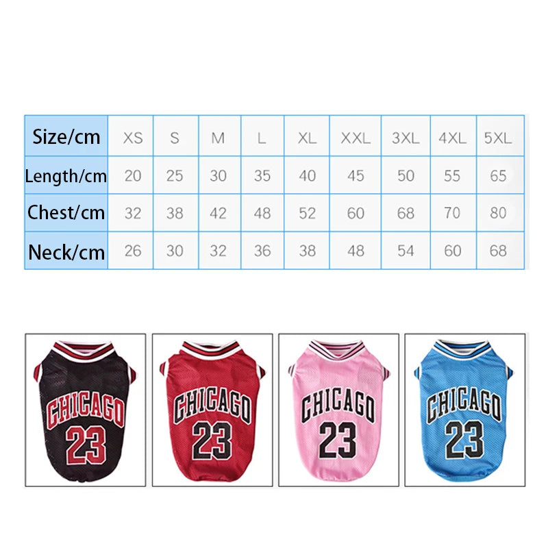 Breathable Dog Basketball Jersey