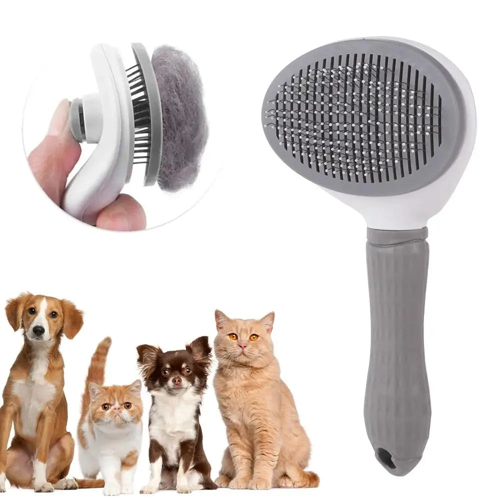 Pet Comb Automatic Hair Removal Comb Stainless Steel