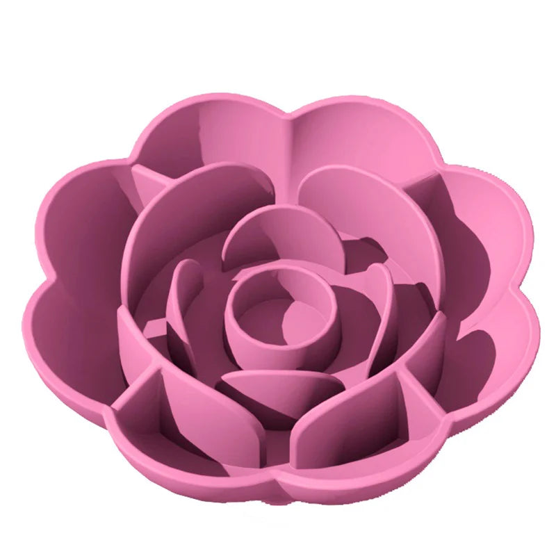 Pet Supplies Silicone Slow Food Bowl Rose