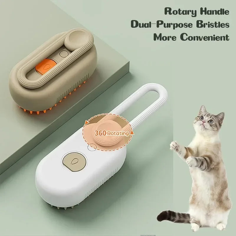 Steamy Dog & Cat Brush Electric Spray 3 in 1