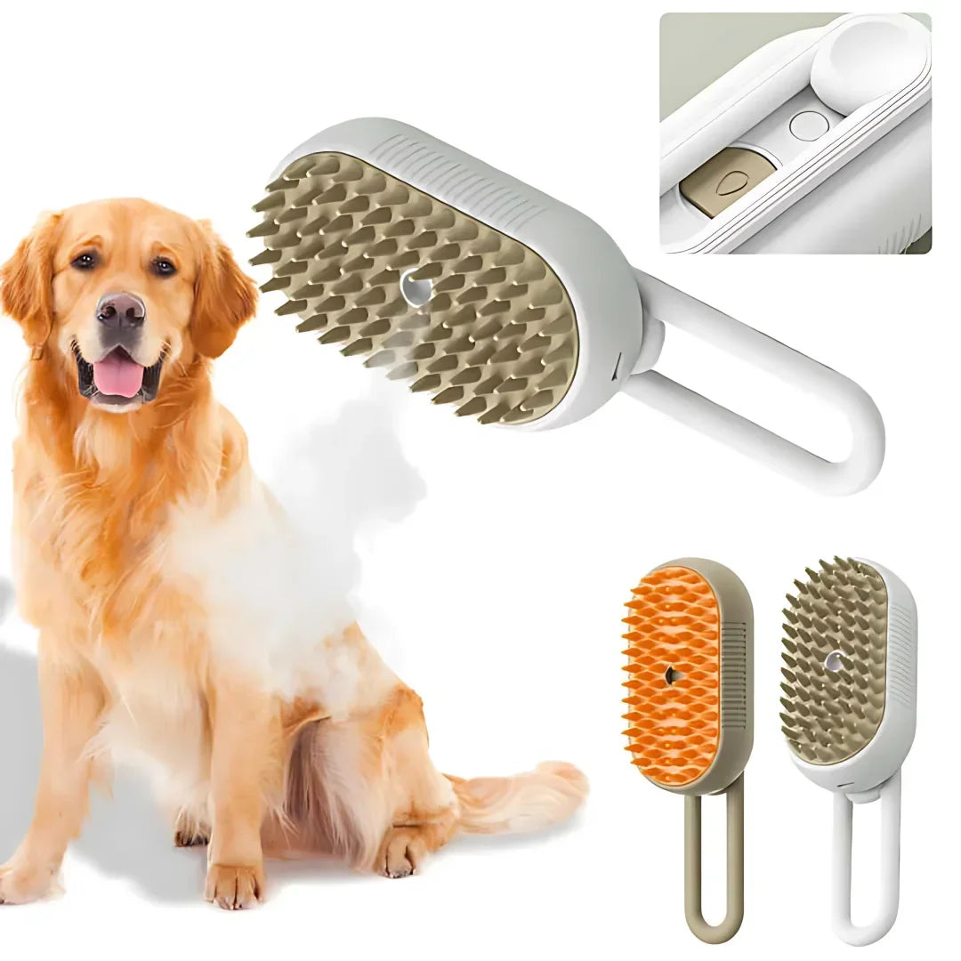 Steamy Dog & Cat Brush Electric Spray 3 in 1